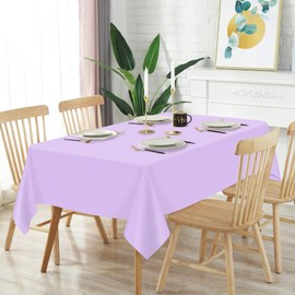 Mulbozy 2 Pcs Light Purple Plastic Tablecloth for Rectangle Table, 54 × 108 inches Disposable Purple Party Table Covers for Birthday, Anniversary, Wedding, Fine Dining, Graduation Party Decoration…
