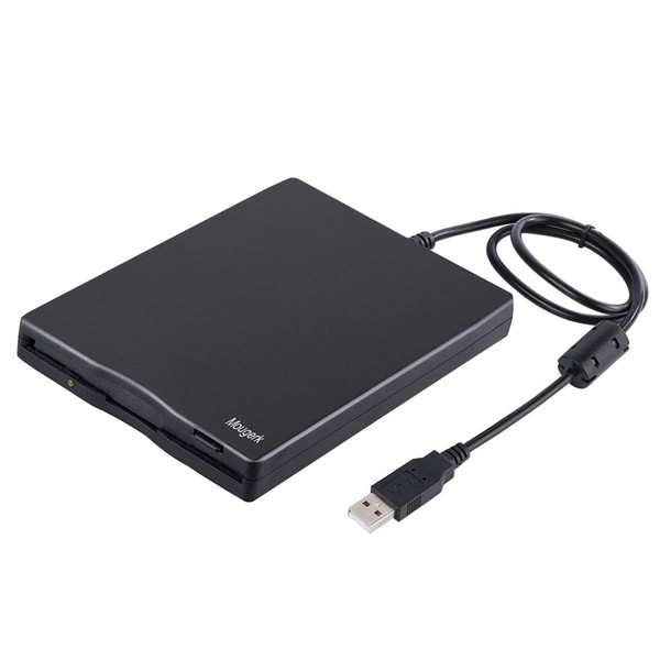 Mougerk USB Floppy Drive, 3.5" USB External Floppy Diskette Drive 1.44 MB FDD Portable USB Drive Plug and Play for Laptops Desktops and Notebooks (Black)