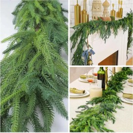 Jutom 6ft Christmas Garland Norfolk Pine Garland Realistic Faux Greenery