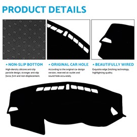 MAX COOL Dash Mat Dashboard Cover Non-slip Carpet Suitable for Hyundai Tucson 2015-2020 SUV Black