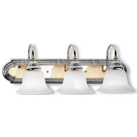 Livex Lighting 1003-52 Belmont 3-Light Bath Light, Chrome and Polished Brass