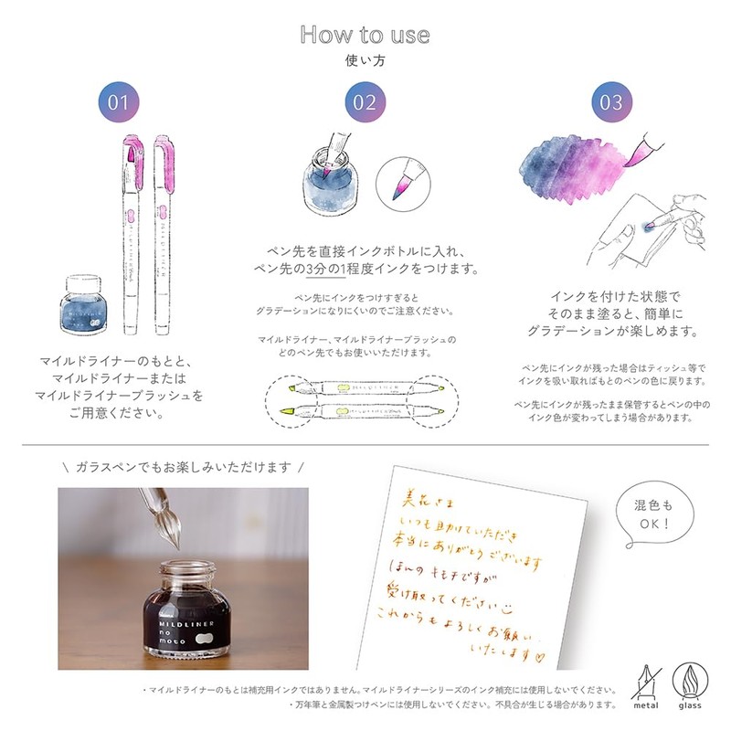 Zebra Highlighter, Bottle Ink, Under Mildliner, Complete Set WI1-LT-9C