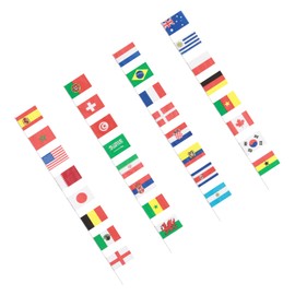 32 Pieces International World Stick Flag 32 Countries Hand Small National Flags Party Decorations for World Cup Sports Events
