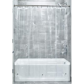 iDesign Vinyl Long Weighted Shower Curtain Liner - 72" x 84", Clear