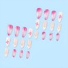 24Pcs Press on Nails Medium Almond Fake Nails Flower False