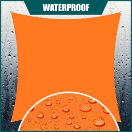 Royal Shade 7' x 12' Orange Rectangle Waterproof Sun Shade Sail Canopy Awning, UPF50+ 98% UV Blockage & Water Resistant rsTADR0712, Outdoor Backyard Patio Garden Carport (We Make Custom Size)