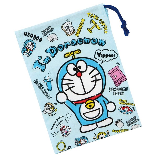 Skater KB62 Sanrio Children's Cup Bag, 8.3 x 5.9 inches (21 x 15 cm), Doraemon Plush Toy, Made in Japan