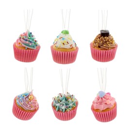 The Bridge Collection Mini Cupcake Ornaments, Set of 6-2.5" Sweet Treats Dessert Christmas Ornaments