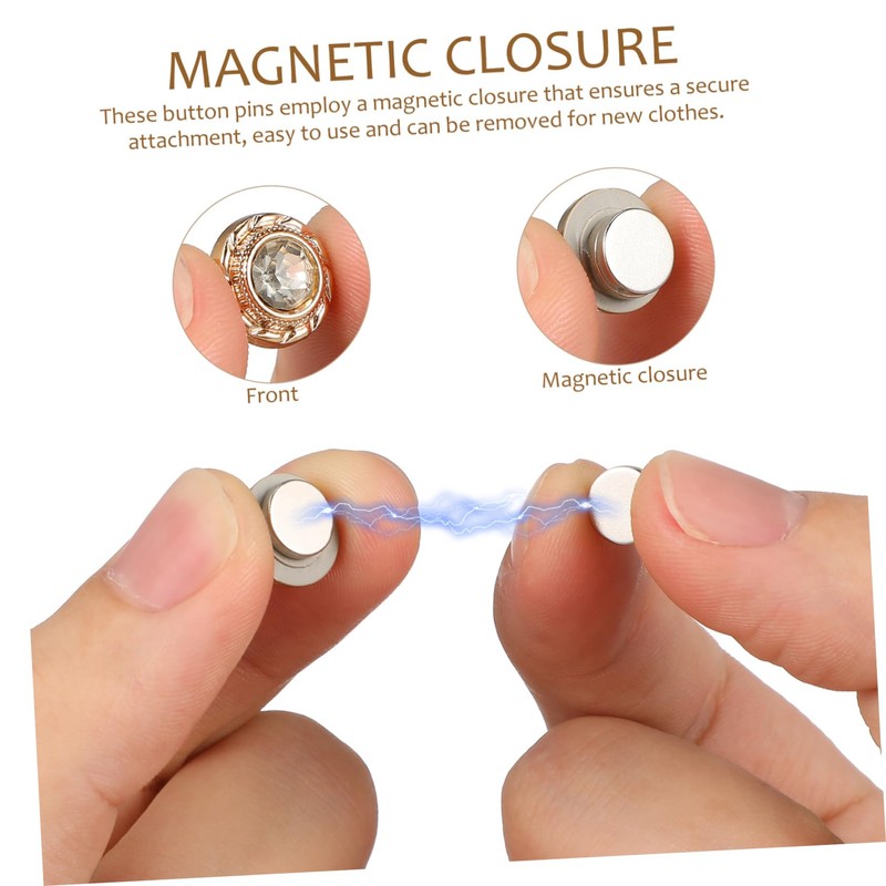 SHINEOFI 8pcs Magnetic Hijab Pins Stylish No Sew Buttons for