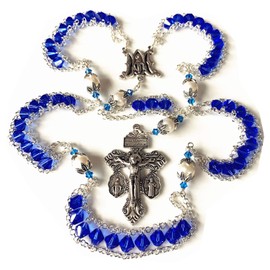 elegantmedical Ladder to Heaven Crystal & AAA10MM Pearl Beads Catholic Rosary Cross Pardon crucifix Necklace Ladies gift