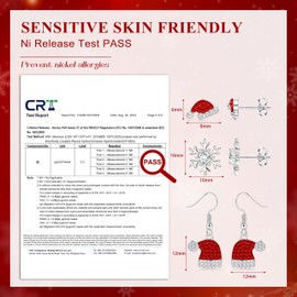 LOLIAS 3 Pairs Sterling Silver Christmas Earrings for women Xmas Earrings for Women Red Hat Snowflake Earrings Christmas Earrings Sterling Silver Christmas Jewellery for Women Girls