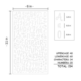 QQ&U Glitter Cursive Alphabet Letter and Number Stickers (White, Pink, Blue)