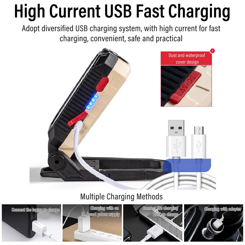 LED Work Light Super Bright Angle Adjustable Magnetic Adsorption IP66