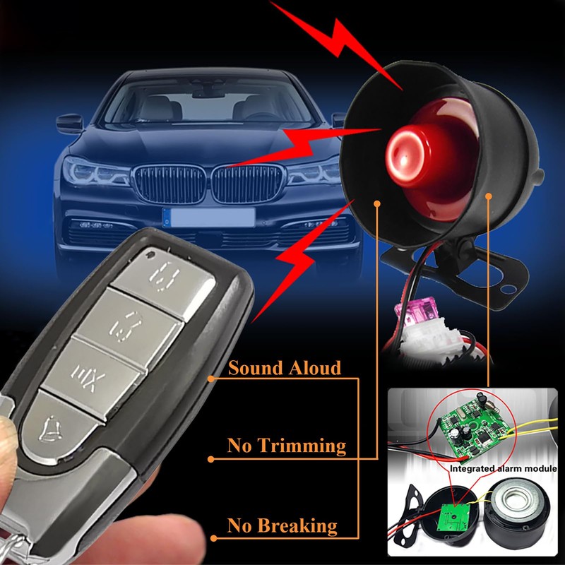 Car Horn Siren Alarm,Universal Car Alarm Security Protection System with