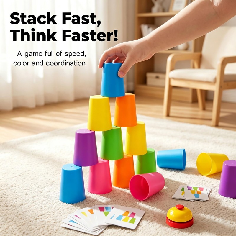 EGOeric Speed Stacking Cups Game Set - 12 Stacking Cups,