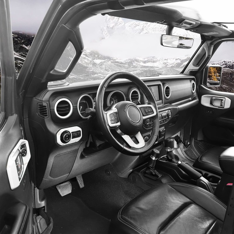 Jeliker for Wrangler JL Interior Trim Kit White Dashboard for