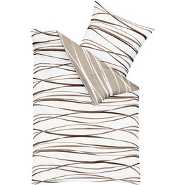 Kaeppel Elegant seersucker bed linen motion natural 1 x 80 x 80 cm + 1 x 135 x 200 cm