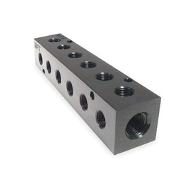 Pneumadyne M30-375-6-90, Manifold, 90 Degree Ports, 6-Station, 1/2 NPT Input, 3/8 NPT Output