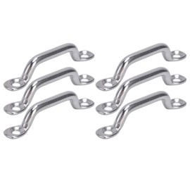 Ausla Stainless Steel Eyelet Bracket, Pack of 10 Eyelets, Deck Loop Bracket, Marine Hardware Deck Plate, Eye Plates Kit for Fixing
