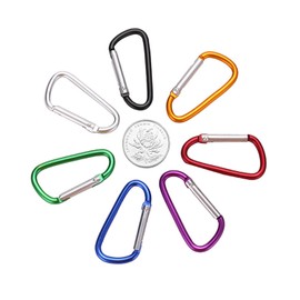 Locking Carabiner Clips - Premium Aluminum Alloy D-Ring, Multi-Functional Key Chain Hook for Camping, Hiking, Traveling, Fishing, 8-Pack