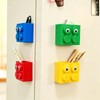 Cute Brick-Style Magnetic Basket Organizer for Fridge, 2 Pack ABS