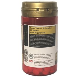 Super B Complex High Strength and Absorption 9 Essential B Vitamins Vegetarian Vegan Gluten Free Dairy Free 90 Tablets Super B Plus Group Ltd