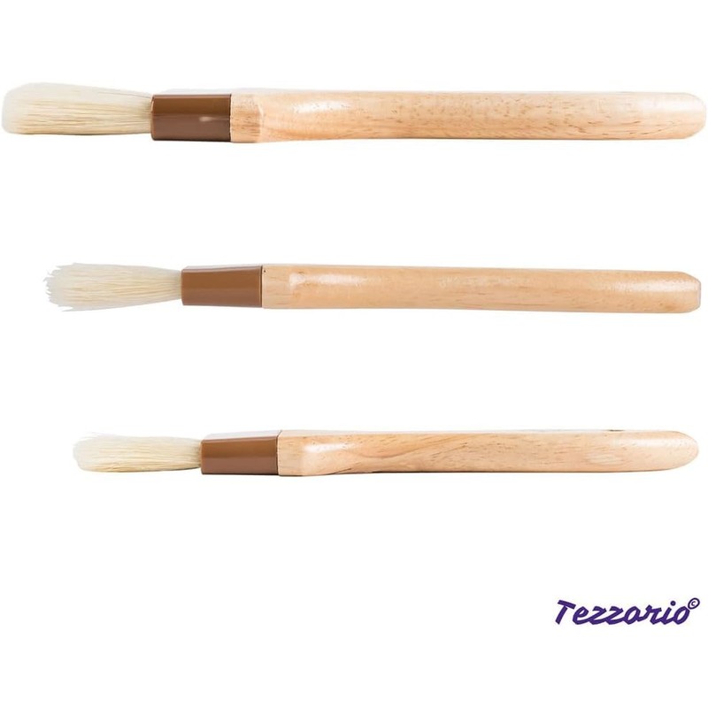 WEZCHUGHAOL 3Pcs Natural Bristle Basting Brushes Boar Bristle Brushes BBQ