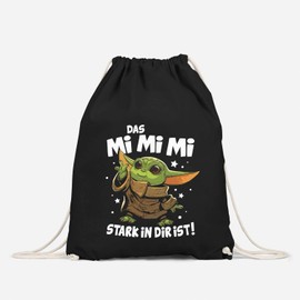 MoonWorks® Gym Bag Printed with Saying Funny Das Mimimi stark in dir ist Baby Yoda Gym Bag