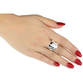 SILBERMOOS Elegant Women's Ring Double Band Ring Brushed Shiny Wide 925 Sterling Silver, Sterling Silver, Not applicable