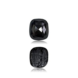 0.79 Cts of 5.75x5.17x2.61 mm AA Cushion Rose Cut (1 pc) Loose Treated Fancy Black Diamond (DIAMOND APPRAISAL INCLUDED)