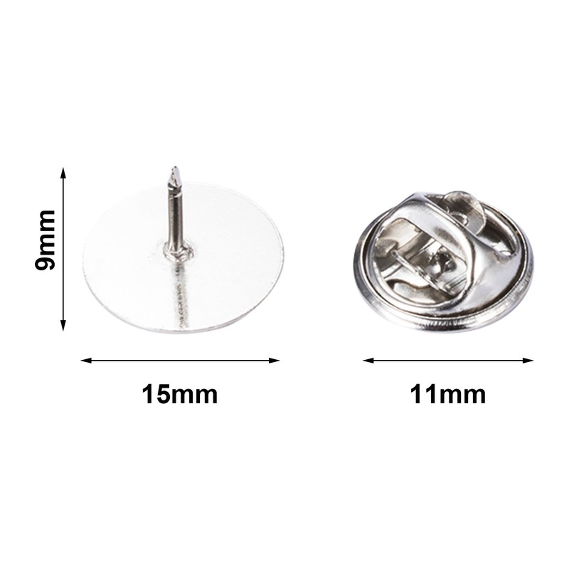 Canomo 50 Pairs Butterfly Pin Backs with 15mm Tie Tacks