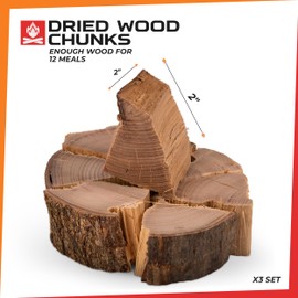 O.H.C Firewood Products Kiln Dried Firewood, Oak Firewood, Safe, Consistent Cooking Wood, Hand-Selected Wood Chunks for Smoking Upto 12 Meals (Cherry)