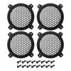 MECCANIXITY 4 Pcs 4inch Black Speaker Grill Mesh Plastic Woofer