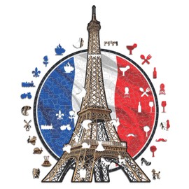 Iconic Puzzles, Tour Eiffel , 100% eco-sustainable wooden puzzle, size M, 250 pieces