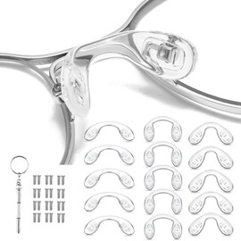 15 pcs,3 sizes Eyeglasses Nose Pads,U Shaped Eyeglasses Nose Pads Screw-in eyeglass nose piece soft silicone nose pad for Eye Glasses Sunglass Eyewear