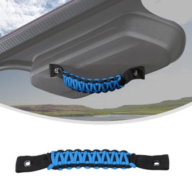 Linskip Grab Handle Rear Window Grip Handle for 2018-2025 Jeep Wrangler JL 4XE Sport Rubicon Sahara Willys Mojave Rubicon, Trunk Handle Assist Support, Interior Accessories, Black/Baby Blue