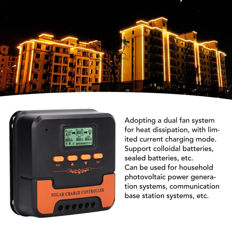 Solar Charge Controller 12V 24V MPPT LCD Display 5V 3A