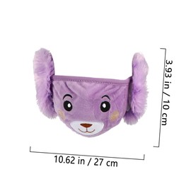 BIUDECO 6PCS Chic Bear Ear Protective Masks Plush Winter Cover in Purple Blue Yellow Grey Pink Comfortable Thermal Washable for Boys
