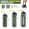 Kodrine 24oz Glass Water Bottle With Straw and 2 Lids,