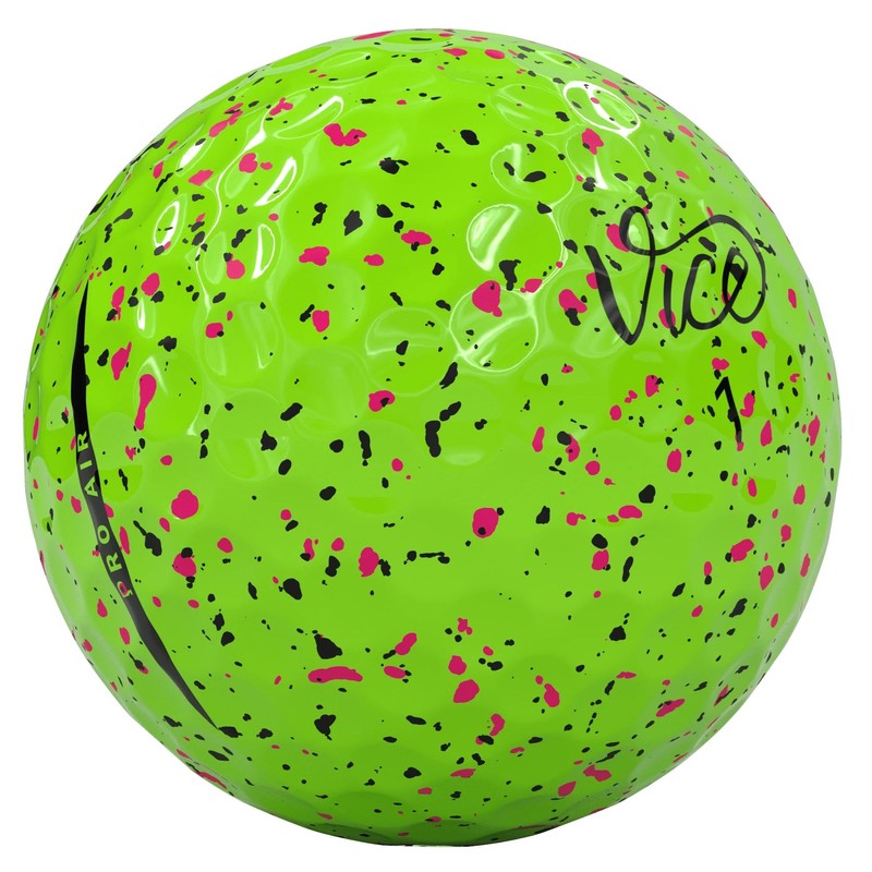 Vice Pro Air Golf Balls, Lime Pink/Black Drip