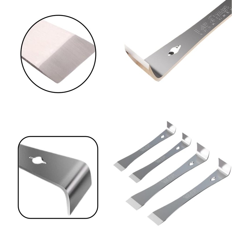 GYWHOOFT Stainless Steel Pry Bar Set, 4 PCS Stainless Steel
