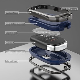 Zinc Aolly Key Cover Case,Compatible with Honda HRV HR-V Civic 2022 key fob,with Keychain - Black