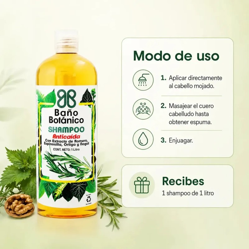 Shampoo Baño Botanico Extracto De Romero (anticaida) 1 Lt