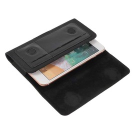 DFV mobile - New Case Metal Belt Clip Horizontal Textile and Leather with Card Holder für Sharp Aquos Sense4 Plus (2020) - Black