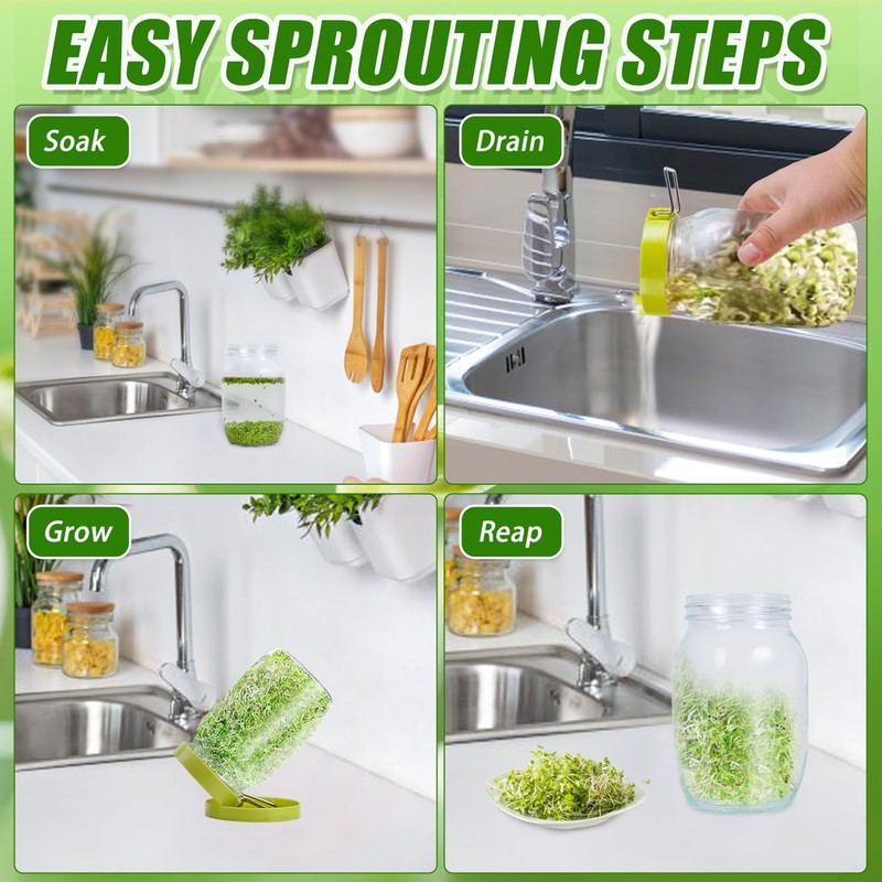 Sozize Sprouting Jar Sprouting Kit Sprouts Growing Kit with Mason