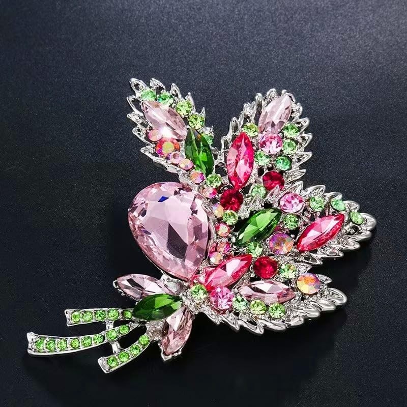 Axmerdal - Broche de ramo de diamantes de imitación para