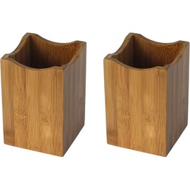 JapanBargain, Bamboo Cooking Spatula Utensil Holder Chopsticks Flatware Counter Top Holder (2, 4x4x5.5-inch)