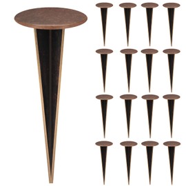 Zealor 16 Pack Permanent Property Line Markers, 7x3 Inch Brass Boundary Markers for Property Land Survey Stakes Heavy Duty Survey Pin for Home Depot Septic Tank Yard Paver Ground Landscape Surveying