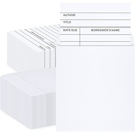 100 Pieces Library Book Pocket with Library Envelopes Self Adhesive Book CardLibrary Cards Library Book Checkout Sleeves Library Card Pockets for School Books Public Library School Office(White)