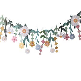 Paper Flower Banner Floral Leaf Backdrop Flower Leaf Garland Decorations Wall Decoration Hanging Flower Garland for Party Wedding Baby Shower